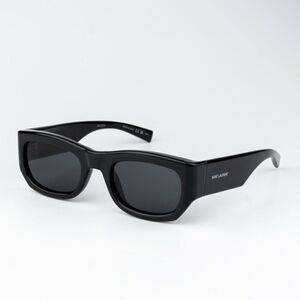 NEW Saint Laurent SL713 001 Black Grey Rectangle Unisex Sunglasses